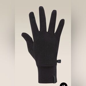 Icebreaker Black RealFleece™ Unisex  Lightweight Wool Gloves